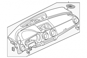 Torpedo front panel without AIRBAG Audi A3 8V 15-16 4d, FWD, black