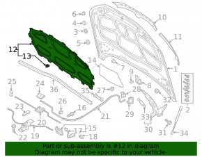Insulation of the bonnet of Audi A5 F5 17-