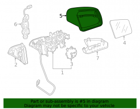 Right mirror cover Mercedes W166 ML/GLE 12-19 black
