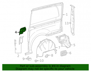 The counter part of the rear door lock, right Mercedes Metris W447 16-23