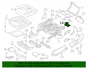 Driver's seat runner pads, rear right, Ford Edge 15-24, black, 2 pieces