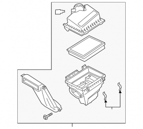 Ford Edge 19-24 2.0T Air Filter Housing with Duct and Sensor
