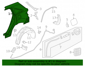 Rear left wing Acura RDX 13-18
