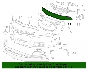 Front Bumper Reinforcement Chevrolet Malibu 13-15