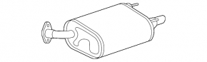 Muffler rear part with barrel left Toyota Camry v40 3.5