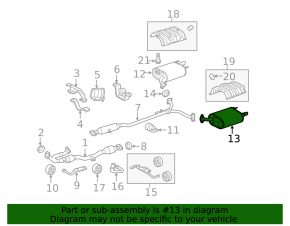 Muffler rear part with barrel left Toyota Camry v40 3.5