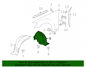Front left rear fender liner for Mercedes S-class W221