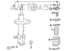 Front right shock absorber support Toyota Highlander 20-