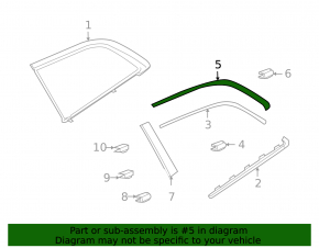 Upper left rear window molding for Audi Q7 4L 10-15