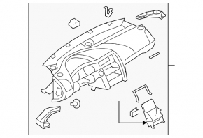 Torpedo front panel with AIRBAG Audi Q7 4L 10-15 beige, broken fasteners, scratches, for dry cleaning