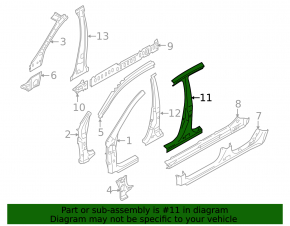 Subaru Outback 10-14 right center pillar