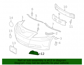Right bumper grille for Toyota Camry v40 XLE with fog lights