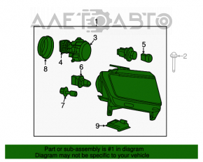 Headlight front left bare Jeep Grand Cherokee WK2 11-13 halogen