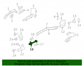 Door limiter rear left Mitsubishi Outlander 14-21
