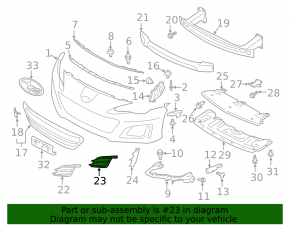 Subaru BRZ 13-20 right front bumper grille under fog lights