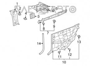 Rear side trim left Toyota Solara 2.4 04-08