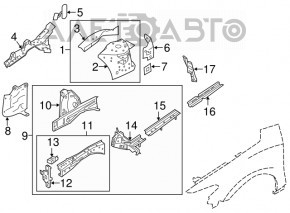 Engine protection arch right Nissan Maxima A36 16-23