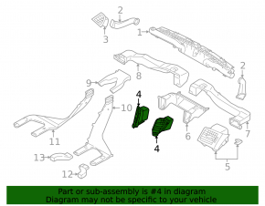 Subaru Outback 10-14 center right air duct