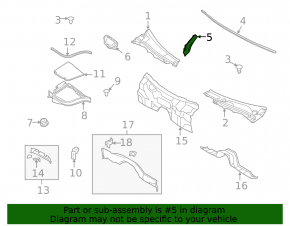 Windscreen wiper seal right Infiniti G25 G35 G37 4d 07-15