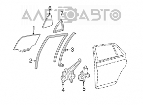 Toyota Avalon 2005-2006 rear right triangle door glass