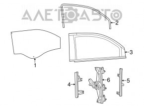 Front left glass seal Fiat 500 12-19