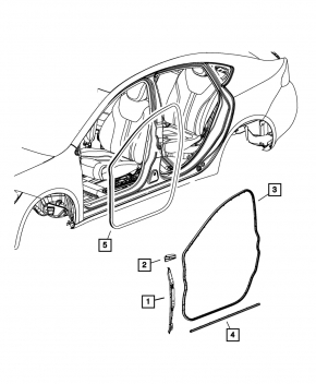 Front left door seal for Dodge Dart 13-16