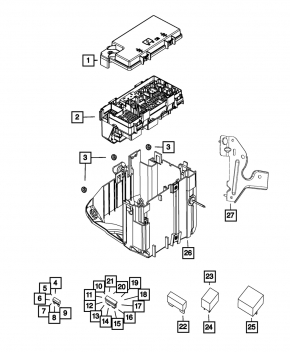 Fuse box underhood Jeep Grand Cherokee WK2 11-15