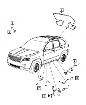 Jeep Grand Cherokee WK2 16-17 Tailgate Wiring