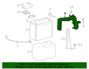 Battery mounting bracket for the Toyota Rav4 16-18 hybrid