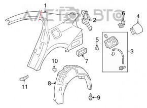 Rear left fender liner for Honda Accord 13-15
