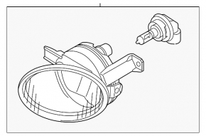 Fog light left PTF VW Touareg 11-16