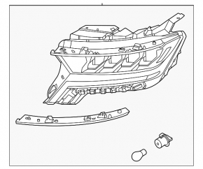 Kia Sorento 2021-2026 2.5 LED Front Right Headlight, Reflector Lamp