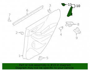 Subaru Forester 19-24 inner rear right door trim