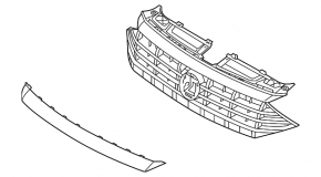 19-21 VW Jetta grille without GLI emblem