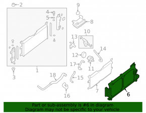 Frame square between radiators Nissan Leaf 13-17 SV SL plastic