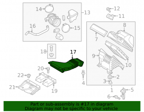 Air duct for filter Kia Sorento 16-20 3.3