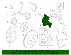 Rear right caliper bracket for BMW 5 F10 11-16 (330/20mm)