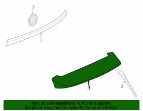 Central trunk spoiler for VW Atlas 24-25