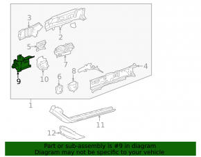 Front right side member nose for Lexus ES250 ES300h ES350 19-22 Japan built