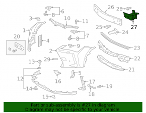 Upper front bumper reinforcement fang left Lexus UX200 UX250h 19-