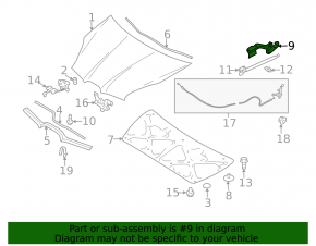 Hood hinge left Subaru b9 Tribeca