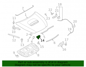 Subaru Forester 14-18 SJ Hood Lock Hook