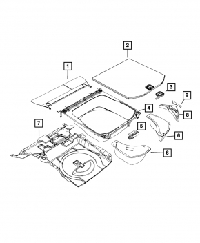 Jeep Grand Cherokee WK2 11-17 trunk floor board, broken handle