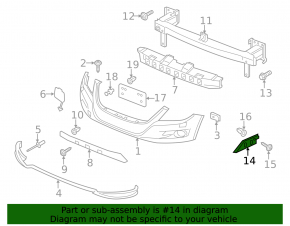 Front bumper mount, right, VW Tiguan 12-18 rest.