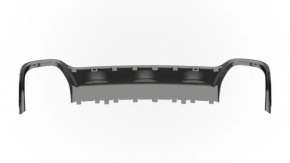 Rear bumper trim lower Jeep Cherokee KL 14-14 for 2 pipes, gray