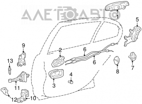 Rear left door limiter Lexus IS200 IS300 99-01