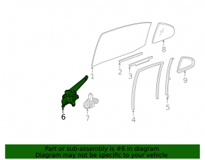 Rear right window lift with motor for Lexus IS 14-20