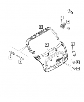 Upper trunk door trim Fiat 500X 16- gray, scratch