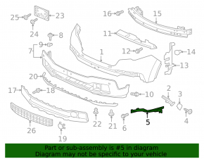Front bumper mount under the headlight, left, Honda Pilot 16-22 2019-22