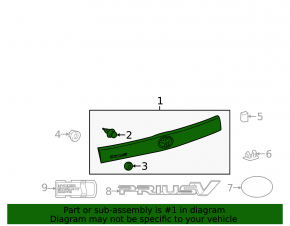 Toyota Prius V 12-17 trunk door molding
